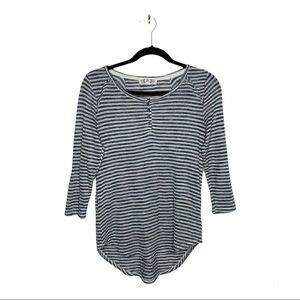 White/Navy Striped Long Sleeve Tee